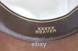 Vintage 5x BEAVER COWBOY HAT brown western Cimmaron TX Sheplers 7 3/8 XXXXX