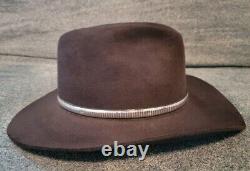 Vintage 5x Beaver Brand Cowboy Hat Felt Silver Ring Mad Is USA 7 1/4