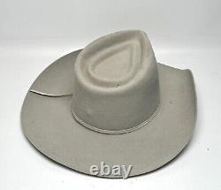 Vintage 5x Beaver Felt Custom Made Crown 4Brim Cowboy Hat 7 1/4