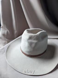 Vintage 7-1/2 cowboy hat 3X BEAVER fur felted BRADFORD gray tan (60)