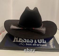 Vintage 7 3/4 Black RESISTOL Cowboy/Western Rancher Hat 10X BEAVER