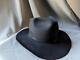 Vintage 7-3/8 Cowboy Hat Miller Hats Black 8x Beaver Fur Felt