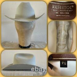 Vintage 70s Resistol Cattleman 5x Beaver 7 1/8 Long Oval Hat Western Cowboy