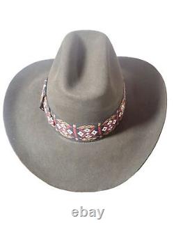 Vintage 80's BILTMORE Canadian Silver Buckle Western Cowboy Hat 7 1/4