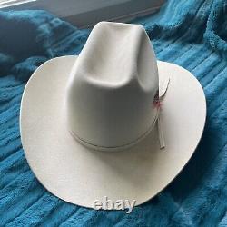 Vintage 80's STETSON 5X Beaver Fur Felt Chisholm Light Tan Cowboy Hat Size 7 1/8