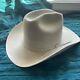 Vintage 80's Stetson 5x Beaver Fur Felt Chisholm Mist Grey Cowboy Hat Size 7.25