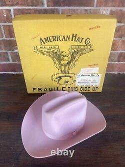 Vintage American Hat Company? Cowboy Hat Pink Size 6 7/8 USA Made Western? Read