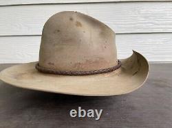 Vintage Antique Cavalry Scout 7X Beaver Felt 7 1/4 Cowboy Gus Rugged Hat 58cm