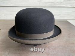 Vintage Antique Knox 1900s Fedora Beaver Felt Bowler Cowboy Hat 7 Black Western