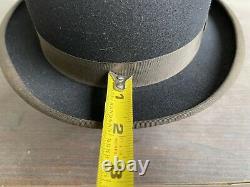 Vintage Antique Knox 1900s Fedora Beaver Felt Bowler Cowboy Hat 7 Black Western