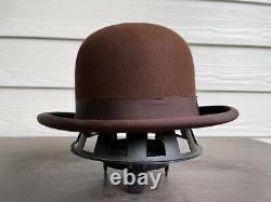 Vintage Antique Knox 1900s Fedora Beaver Felt Bowler Cowboy Hat 7 Brown Western