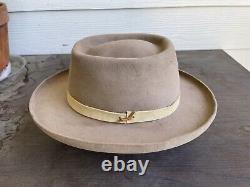 Vintage Antique Rugged Old West Cowboy Hat 7 1/8 Eastwood Yellowstone 1883 Curl