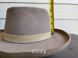 Vintage Antique Rugged Old West Cowboy Hat 7 1/8 Eastwood Yellowstone 1883 Curl