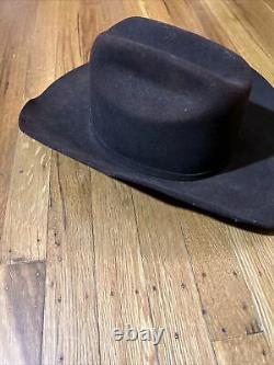 Vintage BAILEY Angora 4XXXX Beaver 7 5/8 Brown Cowboy Hat WESTERN Buckle