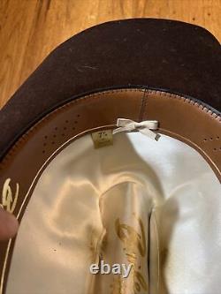 Vintage BAILEY Angora 4XXXX Beaver 7 5/8 Brown Cowboy Hat WESTERN Buckle
