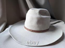 Vintage BEAVER 3X fur felt COWBOY xxx 7-1/2 texas USA made WESTERN gray hat