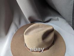 Vintage BEAVER 4X fur felt COWBOY xxxx 6-7/8 brown tan WESTERN hat