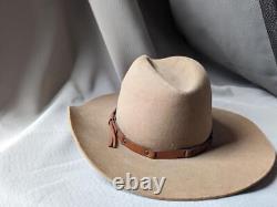 Vintage BEAVER 4X fur felt COWBOY xxxx 6-7/8 brown tan WESTERN hat