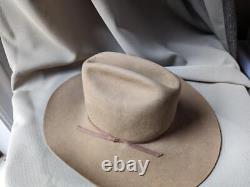 Vintage BEAVER 5X fur felt COWBOY xxxx 7 brown WESTERN hat