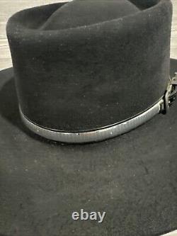 Vintage BEAVER BRAND Sz 6 3/4-54 Western Cowboy Hat Custom Black 5X Fur Felt USA