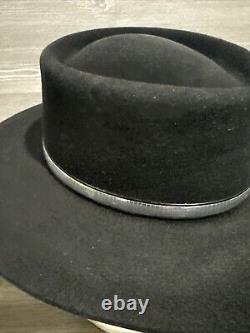 Vintage BEAVER BRAND Sz 6 3/4-54 Western Cowboy Hat Custom Black 5X Fur Felt USA