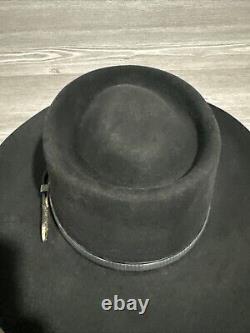 Vintage BEAVER BRAND Sz 6 3/4-54 Western Cowboy Hat Custom Black 5X Fur Felt USA