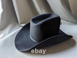 Vintage BEAVER BRAND cowboy hat 6-7/8 black 10X fur felt CUSTOM MADE western