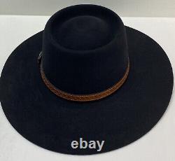 Vintage Bailey Black Cowboy Hat Genuine Beaver Size 6 7/8 New In Original Box