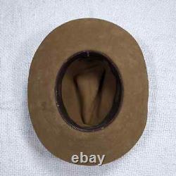 Vintage Bailey Hand Creased 5X Felt Beaver Tan Cowboy Hat -Made in Texas