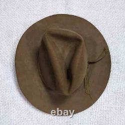 Vintage Bailey Hand Creased 5X Felt Beaver Tan Cowboy Hat -Made in Texas