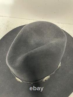 Vintage Beaver Brand Hat XXXXX Fur Felt Cowboy Fedora 5X Black Solid