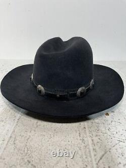 Vintage Beaver Brand Hat XXXXX Fur Felt Cowboy Fedora 5X Black Solid