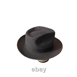 Vintage Beaver Brand Hat XXXXX Fur Felt Cowboy Fedora 5X Grey Solid Clean Sz Med