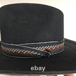 Vintage Beaver Hats 5X Cowboy Size 6 3/4 Black Yellowstone Rodeo Western Custom