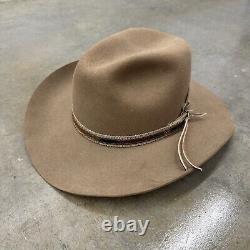 Vintage Beaver Hats Cowboy Hat Size 7 1/4-58 Kangaroo Fur Felt 5X Long Oval NOS