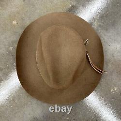 Vintage Beaver Hats Cowboy Hat Size 7 1/4-58 Kangaroo Fur Felt 5X Long Oval NOS