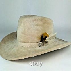Vintage Biltmore Grand Beaver Long Hair Stetson Cowboy Hat Sz 7 1/8 With Box