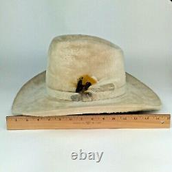 Vintage Biltmore Grand Beaver Long Hair Stetson Cowboy Hat Sz 7 1/8 With Box