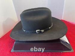 Vintage Black Charlie 1 Horse Low Cattleman 4X Felt Western Cowboy Hat Size 7.5