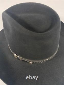 Vintage Black Resistol 4X Beaver Bullseye Size 7L Western Cowboy Hat USA Texas