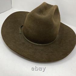 Vintage Bull Rider Beaver Hat Cowboy Size 7 1/8 Buckskin Tuff Good Condition
