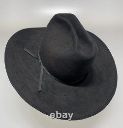 Vintage Butler's Hatters Cowboy Hat 7 1/8 Black Large Brim Western Hat Beaver