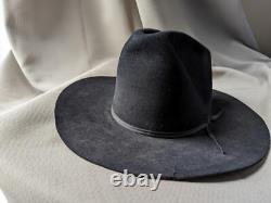 Vintage COWBOY HAT black BEAVER 5X western 7 whitehall XXXXX