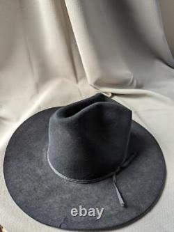 Vintage COWBOY HAT black BEAVER 5X western 7 whitehall XXXXX
