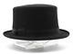 Vintage Custom Catalena Hatters Black 5x Beaver Felt Top Hat Made In Bryan Texas