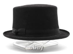 Vintage Custom Catalena Hatters Black 5X Beaver Felt Top Hat Made in Bryan Texas