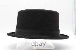 Vintage Custom Catalena Hatters Black 5X Beaver Felt Top Hat Made in Bryan Texas