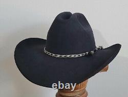 Vintage Custom TEXAS HATTERS Rancher Cowboy Hat Black Beaver 7 1/4 or 23 AUSTIN