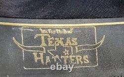 Vintage Custom TEXAS HATTERS Rancher Cowboy Hat Black Beaver 7 1/4 or 23 AUSTIN