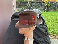 Vintage EXCELLENT 1940s Stetson Beaver Twenty Brown Sz 7+ To 7-1/8